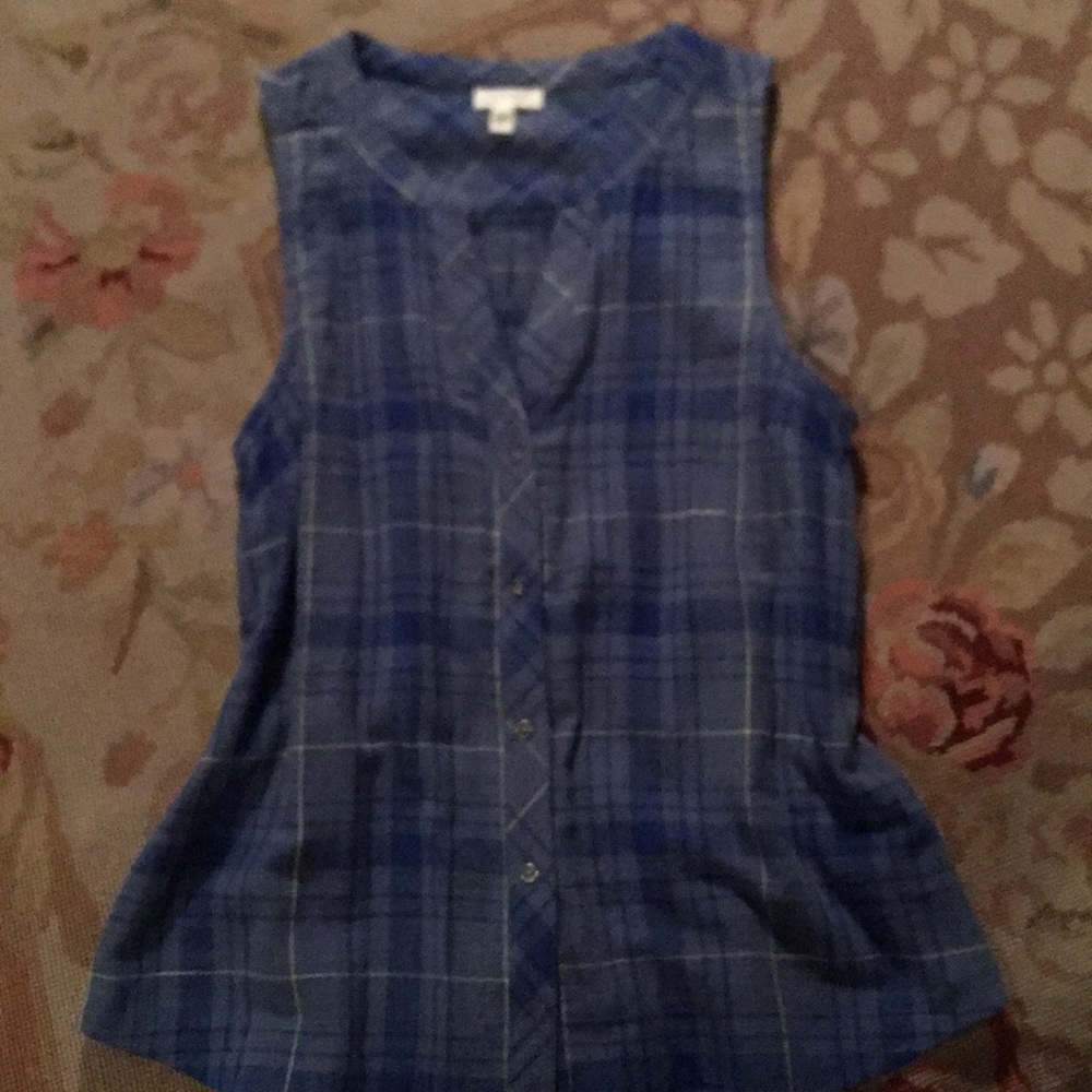 Soft Joie blue plaid top